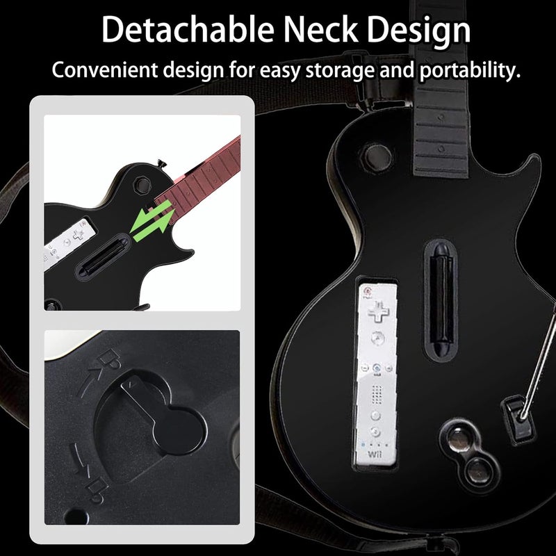 DOYO Wireless Controller for Wii – Compatible with Guitar Hero Series, Rock Band 2 & 3 (Not for Rock Band 1) – Includes Adjustable Strap – Black - Image 5